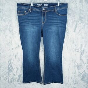 Torrid Womens 18S (Fits 38x28) Luxe Slim Boot Super Stretch Dark Wash Denim